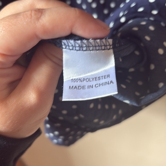 Princess Polly Vertigo Navy Blue Polka Dot Smocked Mini Dress Size 8 - Picture 8 of 12